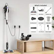 LAMZIEN 无绳吸尘器，15KPA 家用吸尘器，40 分钟运行时间，带充电电池的立式吸尘器，双手持式轻型吸尘器，适用于宠物毛发、地毯和硬木地板 - 查看 10