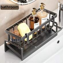 Seifenscheiben-Ablage, Geschirrabtrockner, Reinigungsmittel-Aufbewahrungsregal, Schwamm-Abtropfgestell, Reinigungsmittel-Küchen-Aufbewahrungsregal für Bürsten, Abtropfgestell, Spülbecken-Aufbewahrungsschale, Armatureninstallationshalterung (Dieses Produkt ist aus Kunststoff gefertigt, bitte bestellen Sie mit Vorsicht) - Verschiedenfarbig - Übersicht 7