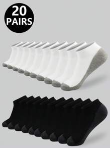 5/10 双男士黑白户外运动短袜，春夏