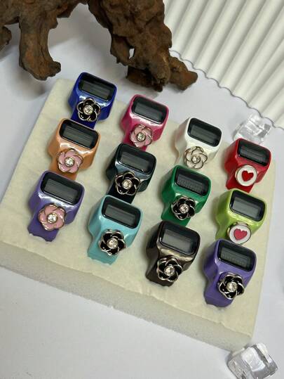 1pc Rhinestone Finger Ring Counter, Mini Tally Counter Clicker, Thumb Tally Counter, Convenient Stress Relief, Suitable For Learning, Sports