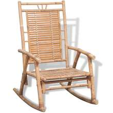 vidaXL Rocking Chair Natural Bamboo Bamboo 26 X 33.9 X 41.3 In Rocking Chair Rectangular Farmhouse Bamboo Rocking Chair Patio Chairs Gliders Porch Rocking Chairs - Brown - View 1