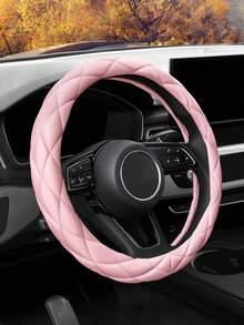 Nytt rattöverdrag i PU-läder med 3D-broderi för kvinnor, 14,5-15 tum, mjukt och bekvämt, utan innerring, passar alla fordon - En-Storlek - Visa 19
