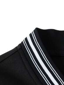 1pc Men's Spring/Autumn Fleece Baseball Jacket, Fashionable Casual Streetwear, Suitable For Commuting, Hiking, Loose Fit