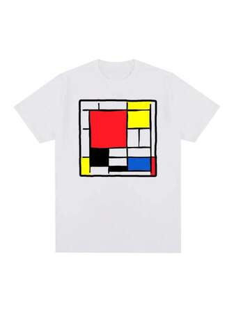Mondrian Vintage T-Shirt NEOPLASTICISM Cotton Men New TEE TSHIRT Womens Tops