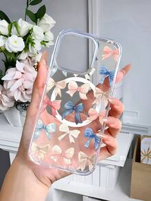 Funda magnética premium para teléfono, con estampado de lacito, compatible con iPhone 16e/16/15/14/13/12/11/ProMax/Pro/Plus/XSMax/XS/X y Galaxy S22/S23/S24/Plus/FE/Ultra. Funda de verano única y elegante para mujer, con diseño transparente, a prueba de golpes y antiarañazos, ultra delgada, de acrílico y TPU, con protección resistente al amarillamiento. Carcasa protectora definitiva para hombre, mujer y accesorios de regalo para amigos. - transparente - Ver 2