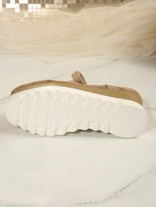 2025 Women's New Dual-Color Sole Platform Shoes, Round Toe Lace-Up Casual/Athletic Style Shoes, Black, Thick Sole, Wedge Heel, Height Increasing, Suitable For Autumn - Brown - View 8