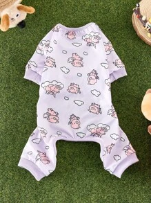 可爱的宠物睡衣适合中小型犬和猫 - 柔软、透气、耐用的睡衣，带有有趣的卡通设计 - 四季舒适、四季宠物服装 | 套头宠物连体衣 | 耐用的宠物服装、狗睡衣、圣诞节、圣诞装饰品