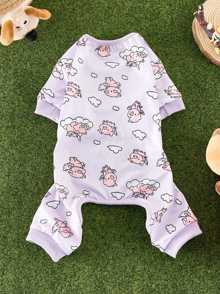 Bộ đồ ngủ mềm mại, thoáng khí, bền bỉ cho thú cưng, phù hợp cho chó và mèo cỡ nhỏ đến trung bình - Thiết kế hoạt hình đáng yêu, thoải mái cho mọi mùa, quanh năm | Bộ đồ liền thân chui đầu cho thú cưng | Trang phục cho thú cưng bền bỉ, Đồ ngủ cho chó - Đỏ và trắng - Xem 6