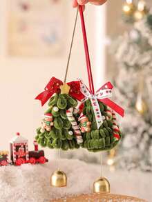 Handmade Cute Christmas Tree Hanging Ornament, Car Decor, Christmas Decoration, Christmas Tree Ornament, Holiday Scene Decor (Decoration Pattern Placement Is Random)