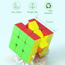 HUANG ER 1pc Macaron Color 3x3x3 Speed Cube Puzzle Toy, Stress Relief Gift - Pink - View 5