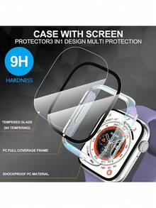 Miếng dán màn hình cường lực - Ốp bảo vệ toàn diện bằng nhựa PC chắc chắn, siêu mỏng HD, tương thích với Apple Watch Series Ultra/SE/11/10/9/8/7/6/5/4/3/2/1, phù hợp với kích thước 38/40/41/42/44/45/46/49mm, phụ kiện ốp bảo vệ đồng hồ thông minh, nhiều màu sắc - Bảy màu - Xem 3