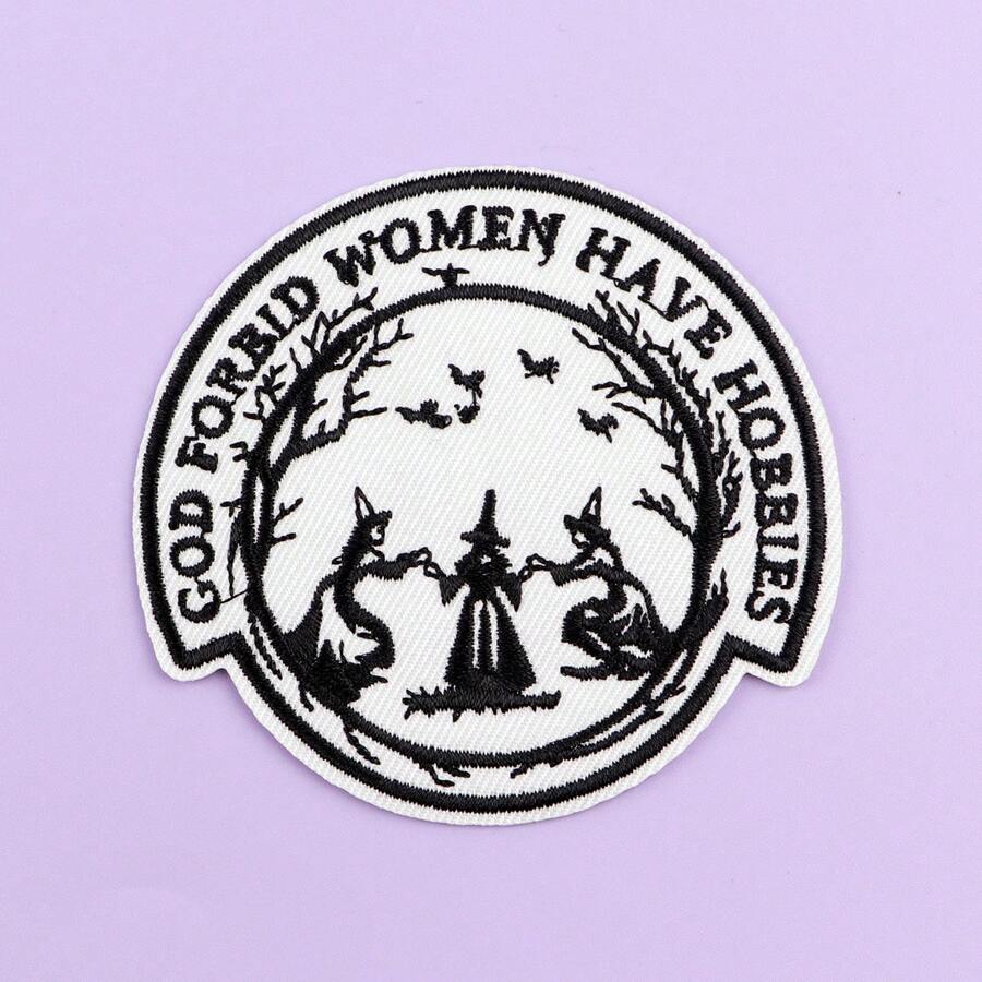 Witch Costume Patch, Embroidered Applique, Iron-On Sewing Patch, Cute Embroidered Fabric Badge, DIY Clothing Accessories