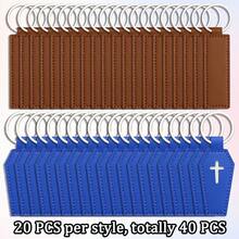 12/40PCSsets Of Faux Leather Keychain Sets With Laser Engraving And Exquisite Trapezoidal/Rectangular Decorations. - Multicolor - View 19