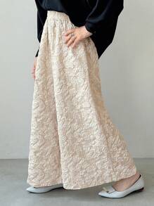 FRIFUL Women's Casual Textured Wide Leg Pants