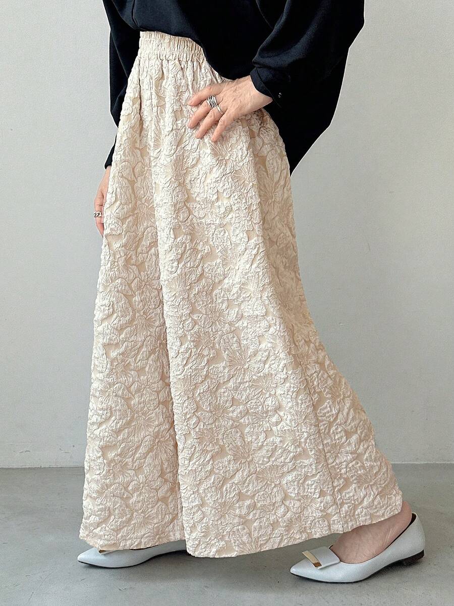 FRIFUL Women's Casual Textured Wide Leg Pants