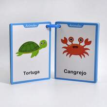 25 Cards Spanish Animal Learning Flash Cards For Kids Preschool Kindergarten Vocabulary Words Learning Cards, Montessori Teacher Must-Have, Children's Spanish Learning Materials - Multicolor - View 6