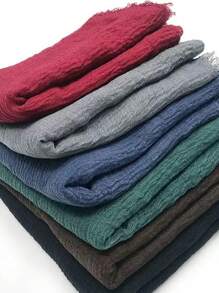 1pc Women Thin Solid Color Velvet Scarf, Breathable & Warm Head Wrap, Shawl, Spring/Summer For Dress