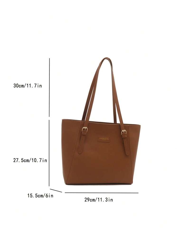 Large Capacity Bag For Women's Autumn And Winter Versatile 2024 New Simple Shoulder Bag, College Student Class Bag, Commuting Tote Bag - Yellow - View 2