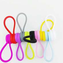 Magnetic Cord Organizer, Reusable Silicone Ties, Twist Tie Cable Management For Bundling And Organizing Fixed Items, Fridge Magnet Wire Wrap Tie Clips For Usb Headphone & Keychains(Random Colors)