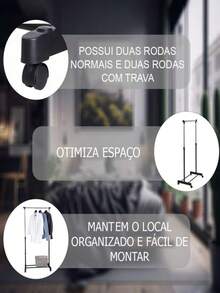 Adjustable Clothes Rack With Shoe Rack 130x60x35 / 122x37x138 - modelo fixo - 查看 4