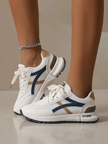 ZKBBO Women Casual Shoes Outdoor Flat Sports Sneakers Breathable Mesh Versatile Simple Gump Style White Shoes