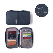 Travel Passport Cover Waterproof Passport Holder Holder Multi-Function ID Document Wallet Organizer Portable Travel Bag Document Collection Package - Navy Blue - View 5