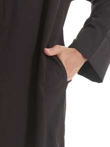 Arabische Männer Einfarbiger Stehkragen Langmantel