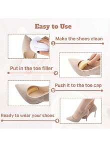 8/4/2 双装男女通用鞋头垫 - 泡沫鞋头填充物，适合鞋子过大的情况，舒适贴合，完美合脚 - 彩色 - 查看 4