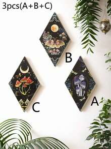1件/3件套波西米亚风月亮、星星、太阳相位蛇形墙饰，哥特式木质女巫极简主义悬挂墙画，适用于家居、卧室、客厅、农舍、浴室装饰，乡村波西米亚风墙饰，月相墙画，哥特式星月挂饰，极简波西米亚风房间装饰，女巫装饰，木质月相墙画，农舍风墙饰，家居装饰品 - 彩色 - 查看 13