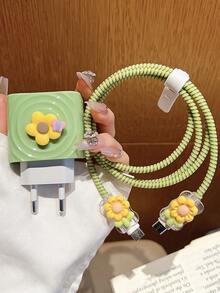 Set da 5 pezzi adatto per la versione europea, protezione per caricabatterie da 20W, protezione per cavo, avvolgicavo anti-piegatura, custodia protettiva in TPU per testina di ricarica