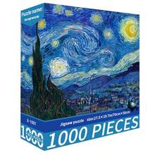 1 Box 1000 Piece Jigsaw Puzzle Toy, 70cm*50cm Size, Landscape & Cartoon Oil Painting Style, Adult Stress Relief, Decorative Art, Suitable For Halloween, Christmas, Holiday Gifts