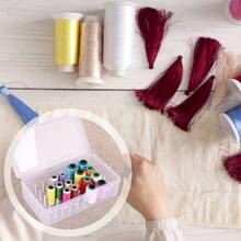 Organizador de carrete de hilo de costura WTMORE de 42 carretes - Caja de almacenamiento de plástico transparente y resistente para carretes de hilo gruesos y delgados, estante DIY para suministros de costura con divisores ajustables, organizador de accesorios de costura, accesorios de máquina de coser, almacenamiento de suministros de costura - Multicolor - Ver 5