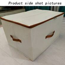 1/2 Packs Storage Bins With Zipper Lid Fabric Lidded Storage Baskets Boxes Foldable Washable Closet Shelf Clothes Organizer Container With Handles (Beige) - Beige - View 7