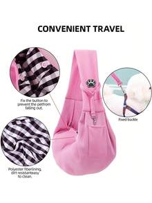1pc Pet Outdoor Sling Bag, Breathable Portable Pet Carrier, Suitable For Walks, Commuting, Shopping, Fits Cats And Small Dogs (Suitable For Pets Under 15 Lbs) - Multicolor - View 11