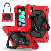 Colorblock Handheld Rotating Shockproof Protective Case With Shoulder Strap For Apple IPad Mini 7, IPad Mini 6, IPad 6th (9.7-Inch), IPad Pro 9.7 (2016), IPad 5th (9.7-Inch), IPad 10.2 7th Gen 2019, IPad 8th (10.2-Inch), IPad 9th Gen (10.2-Inch), IPad 11(A16 2025), IPad 10th (10.9-Inch), IPad Air 4th (10.9-Inch), IPad Air 5th Gen 2022, IPad Air 11-In.(M2)-2024, IPad Air 11(M3 2025)