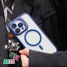 Clear Acrylic Phone Case With Stand With Camera Protector Tem--11/12/12pro/13/13pro/13promax/14/14pro/14promax/15/15pro/15promax/16/16E/16pro/16promax