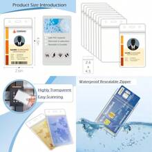 Cuix30 Pcs Vertical Clear Badge Holder Plastic Badge Holders For Lanyards With Waterproof Resealable Zip Name Badge Holders For RFID Proximity Badge Swipe Credit Cards 4.75x2.6inxingbing - Clear - View 1