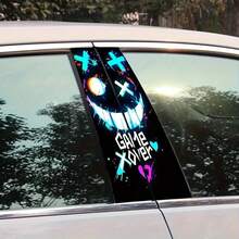 2 miếng dán xe hơi phong cách Punk trụ B - Chất liệu đế vinyl chống thấm nước và chống trầy xước, thiết kế bắn tung tóe màu xanh neon và hồng, tự dính thích hợp cho ô tô, máy tính xách tay và tất cả các loại xe - Hiệu ứng bán mờ lấy cảm hứng từ anime, miếng dán xe hơi - Một cỡ - Xem 5