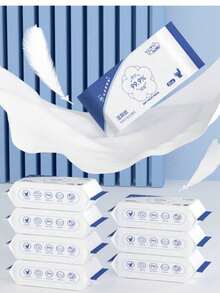 128片/64片/32片/16片/8片可冲厕湿巾，可溶解材质不会堵塞马桶，实用旅行装（8片/袋） - 彩色 - 查看 8