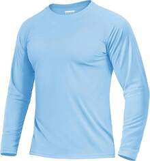 Boladeci Men's UPF 50 Sun Protection UV SPF Shirts Long Sleeve Lightweight Quick Dry Swim T-Shirts Rash Guard - 藍色 - 查看 1