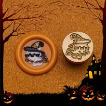 Série mignonne de sorcière et de squelette pour Halloween 15 mm Mini Cachet de cire - Parfait pour les lettres d'amour, les invitations, les cartes de fête, les journaux, le scrapbooking, les bricolages