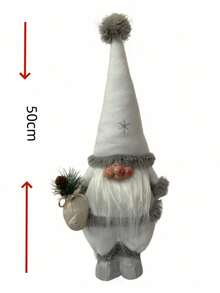 Standing White Santa Claus Couple Decor Ornament For Indoor Home