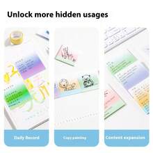 50 hojas de notas adhesivas transparentes y a prueba de agua con brillo - Almohadillas de memorándum cuadradas de PET de colores para la escuela, la oficina y la organización del hogar