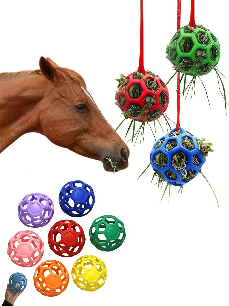 Hanging Horse Treat Ball Feeder Rack, Slow Feeder Toy With Rope, Hay Feeding Bag, Stable Resting Toy For Horses, Goats, Sheep, Stress Relief