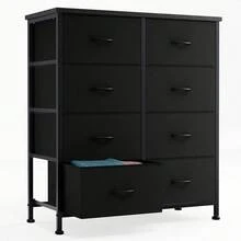 Dresser For Bedroom With 8 Drawers Tall Dresser & Chest Of Drawers Fabric Dresser With Wood Top And Sturdy Steel Frame - Black - View 12