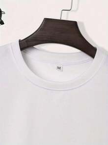 GYM MODE Men's White T-Shirt - Casual & With Dumbbell Graphic, Short Sleeve, Round Neck, Polyester & Spandex Blend, Perfect For Summer Workouts & Casual Attire; Women's Autumn Cotton Loose T-Shirt: Soft Winter Inner Wear Fashion Design, Soft Fabric,  Loose Fit, Hip-Hop Street Style, Unisex, Suitable For Home And Daily Wear - 白色 - 查看 3