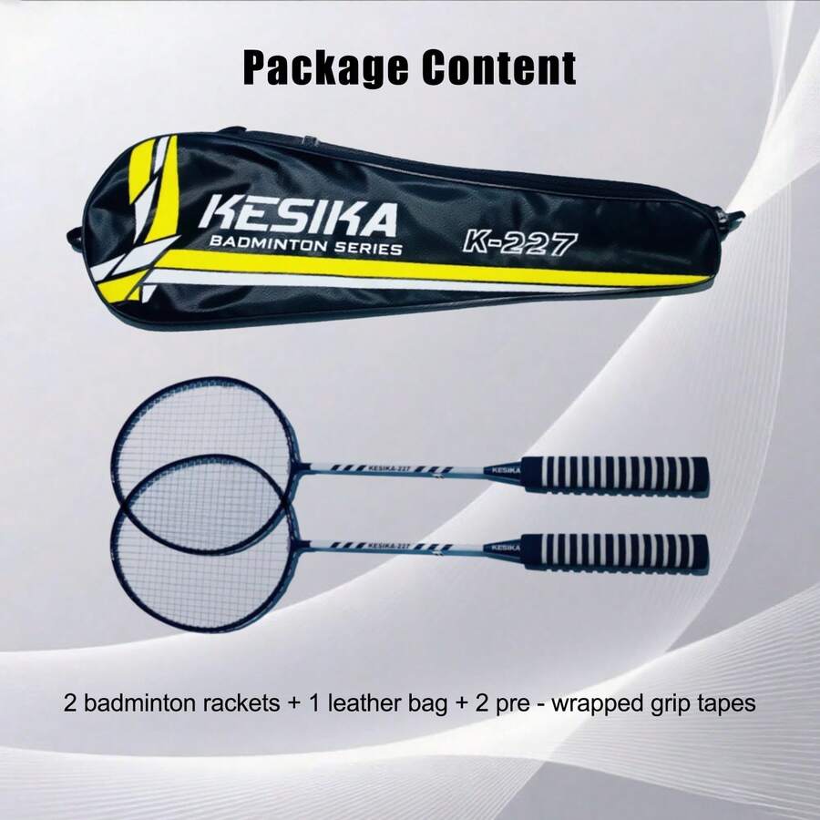 Badminton Racket Set With 2 Rackets, 3 Plastic Shuttlecocks, And 1 Badminton Bag - Perfect For Beginners And Outdoor Games - Black Pair - With 3 Plastic Shuttlecocks - View 1