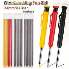 Mechanical Pencil Carpenter Pencil With 2.8mm Refill, Long Nosed Deep Hole Mechanical Pencil Marker With Built-In Sharpener For Carpenter Woodworking Architect Fathers Day Gift - Multicolor - View 2