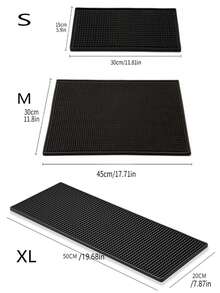 Mata ociekowa na blat baru, miękka gumowa mata na stolik kawowy, podkładka izolacyjna z PVC do kuchni, antypoślizgowe maty kuchenne przy zlewie, naturalny i higieniczny niezbędnik do wystroju domu i kuchni, element przytulnej jesienno-zimowej aranżacji i świątecznych dekoracji - Czarne - Zobacz 2