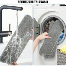 Trapeador de Microfibra,Mopa Trapeador con 350ML Atomizador,Fregona de Limpieza de Húmedo y,Cabezal Giratorio 360 ° ,con 3 Almohadillas Lavables y 1 Rascador,para Piso de Baldosas,Vidrio,ármol - 1 - Ver 8